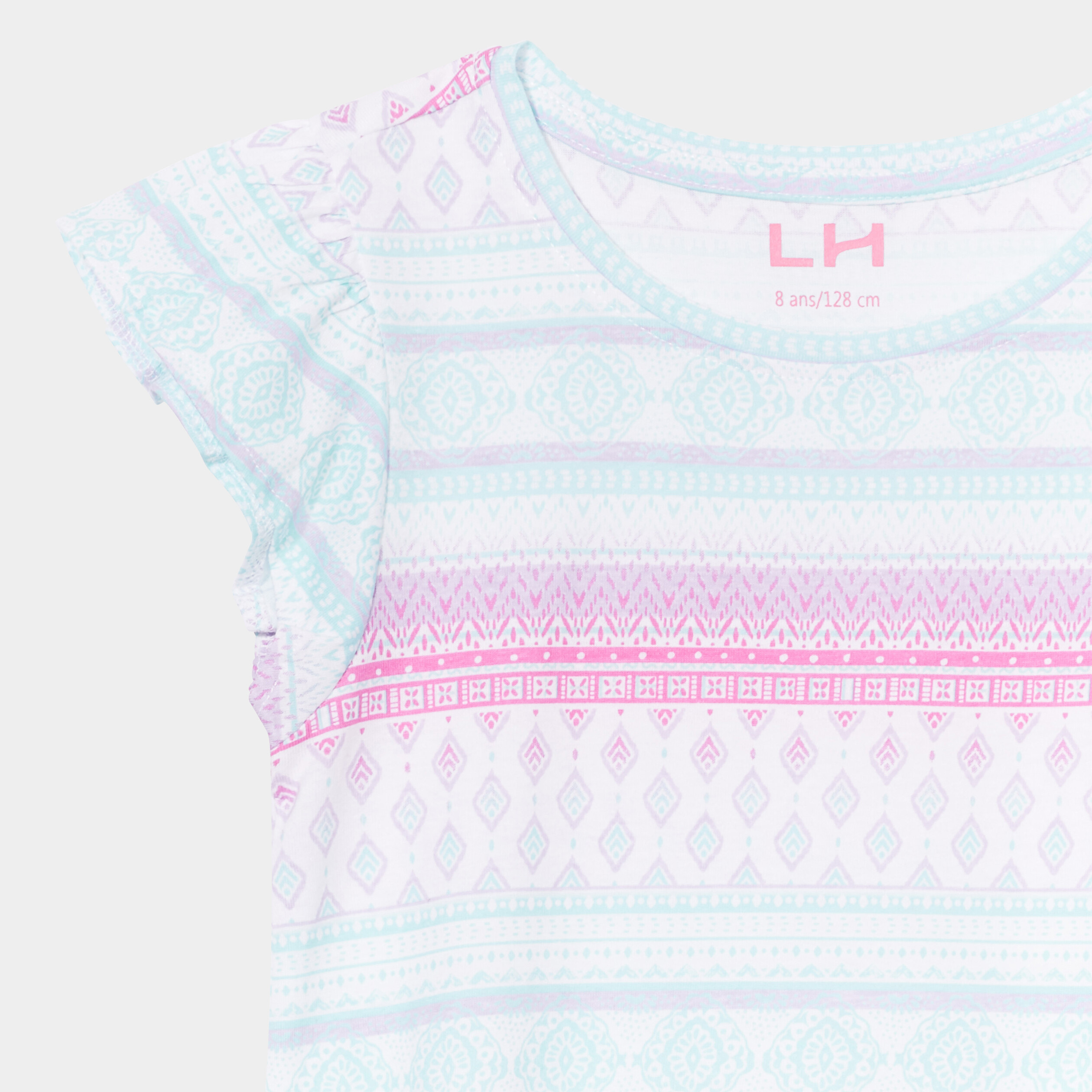 Robe courte évasée à volants blanc fille | La Halle
