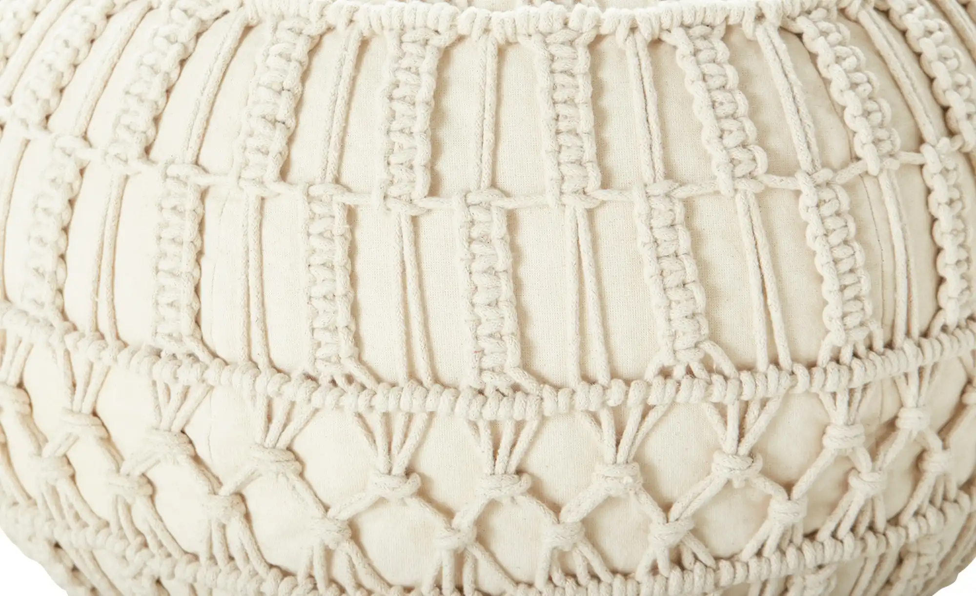 HOME STORY Pouf Macrameoptik