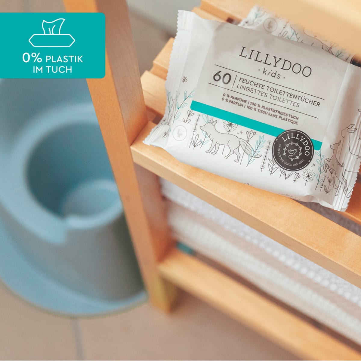 Feuchte Toilettentücher Kinder, 60 St
