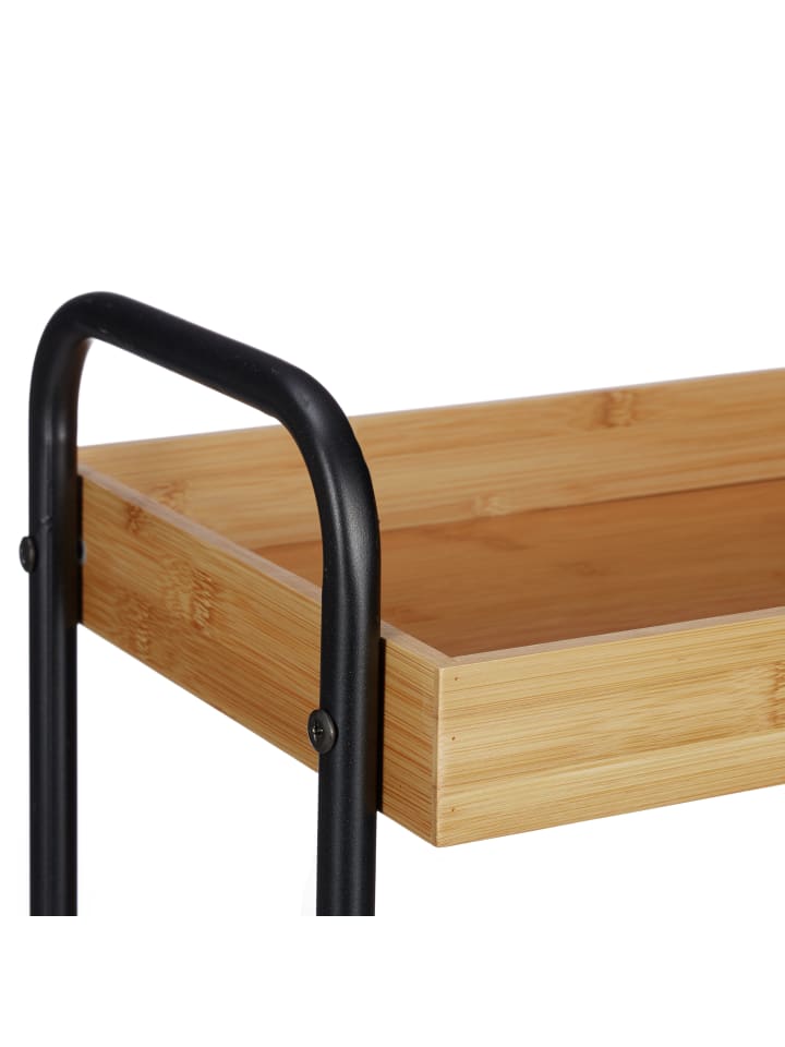 relaxdays Rollwagen in Natur/Schwarz - (B)50 x (H)70 x (T)28 cm günstig kaufen onesize