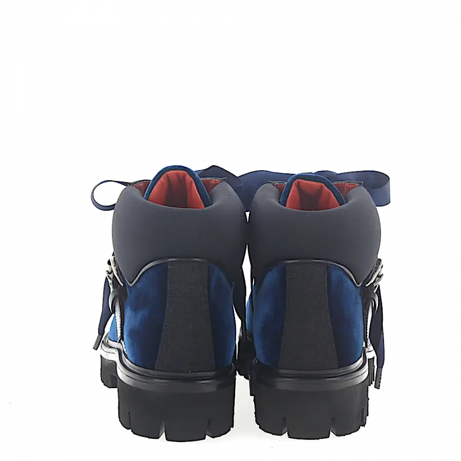 Santoni - Stiefeletten 56831 Samt - blau