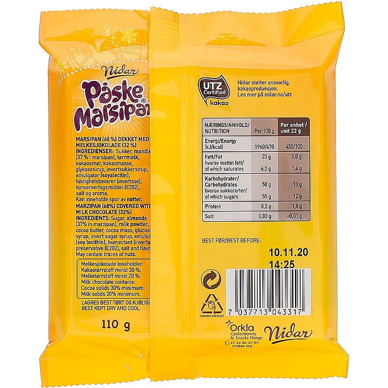 Nidar Marsipanpølser 5-pk 110 g, Nidar
