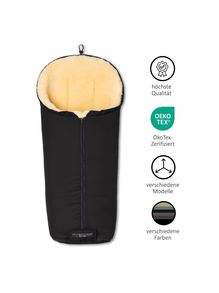 Hofbrucker Lammfell-Fußsack Iglu für Kinderwagen und Buggy in Schwarz günstig kaufen onesize