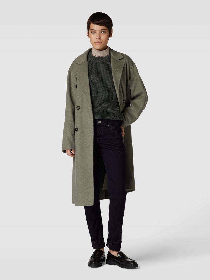 Slim Fit Thermojeans mit Reißverschlusstasche in dunkelblau