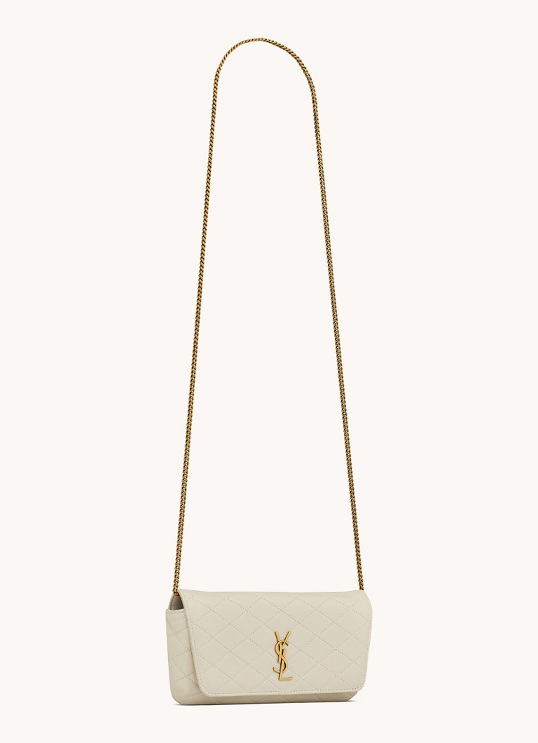 Saint Laurentin tikattu Gaby-lammasnahkainen crossbody-puhelinkotelo olkahihnalla