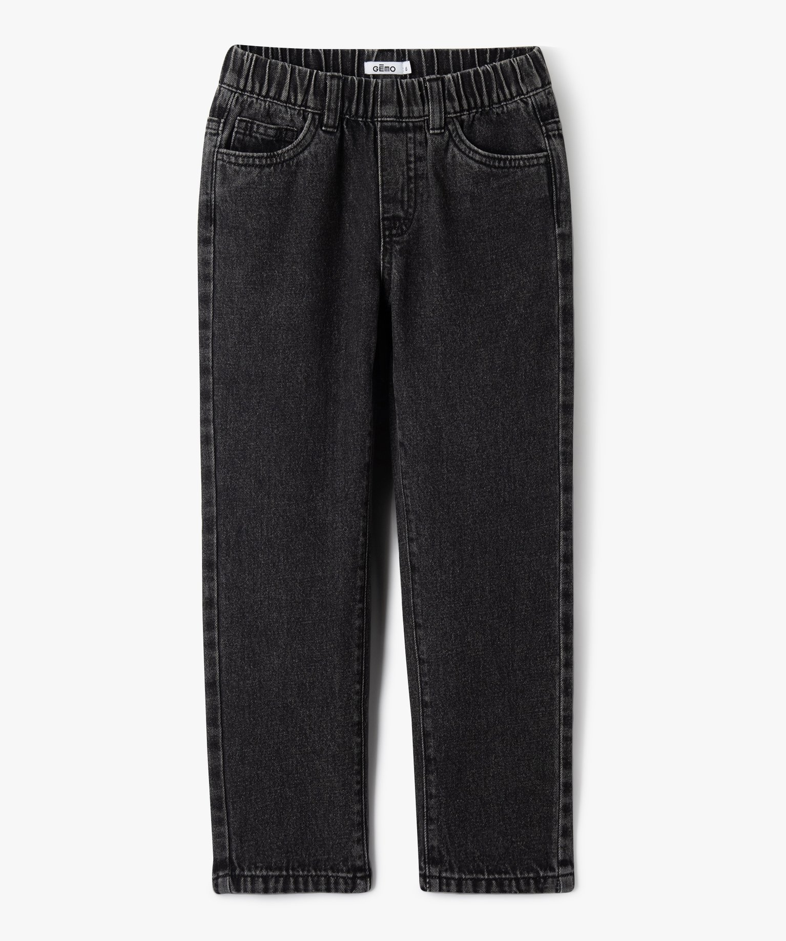 Jean avec ceinture élastique Garçon noir | GEMO