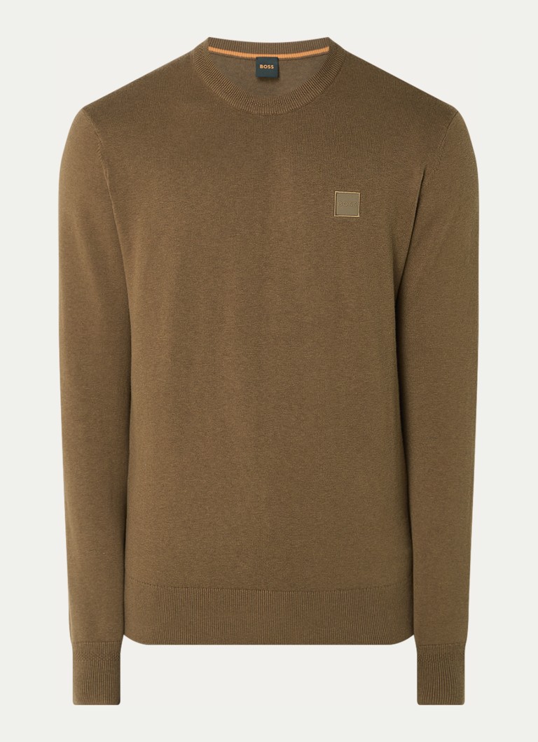 HUGO BOSS Kanovano fine-knit pullover in cashmere blend with logo
