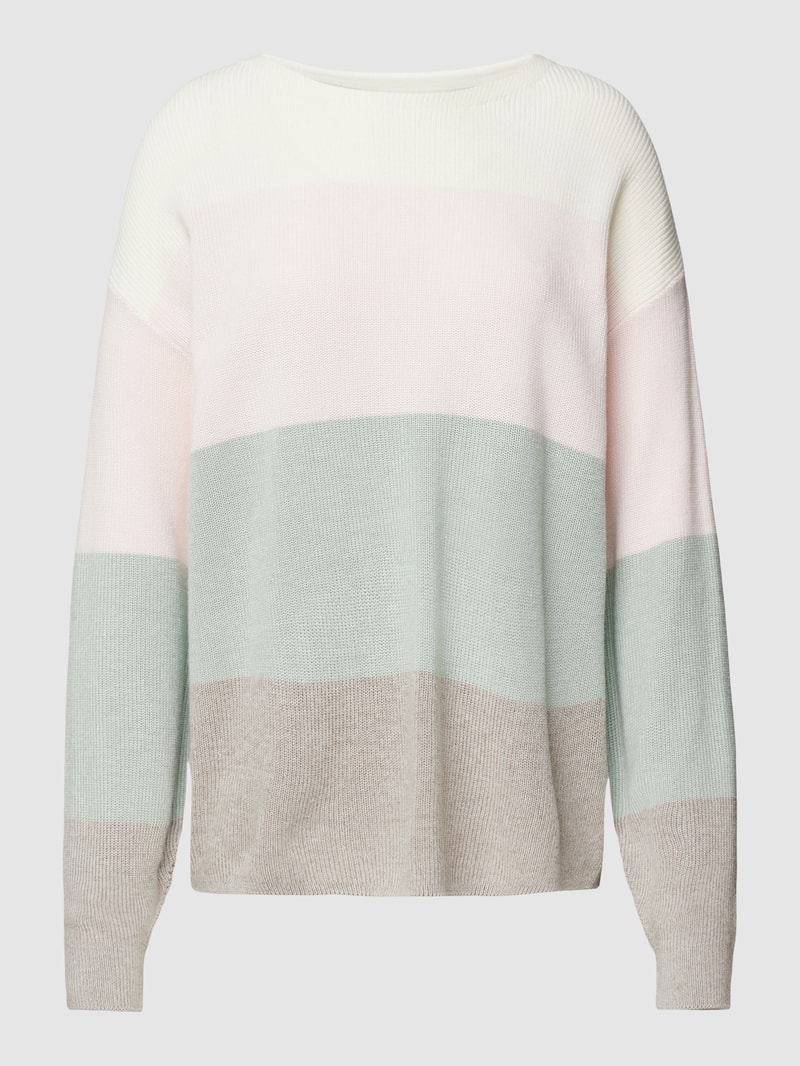 Strickpullover mit Allover-Muster in hellrosa