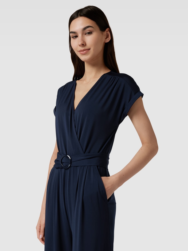 Jumpsuit in Wickel-Optik in marineblau