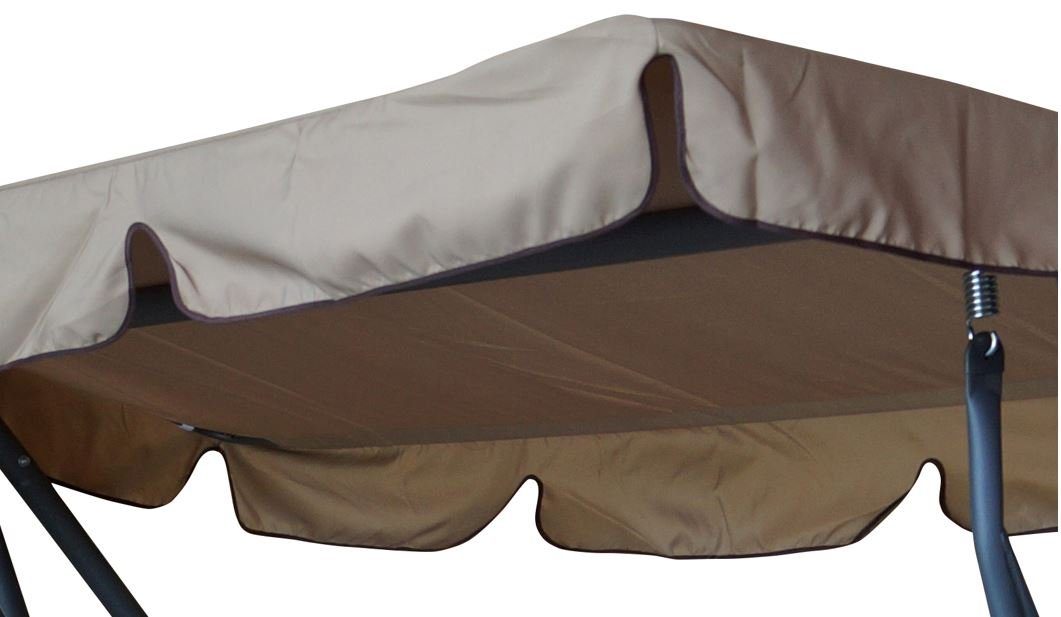 DEGAMO Hollywoodschaukel MIAMI, 4-Sitzer, 2 tlg., 4-sitzer, Liegefunktion, Gestell grau, Bezüge beige, Schutzhülle