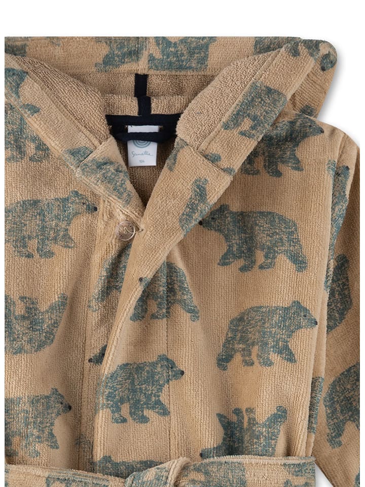 Sanetta Bademantel in Hellbraun/ Grün günstig kaufen