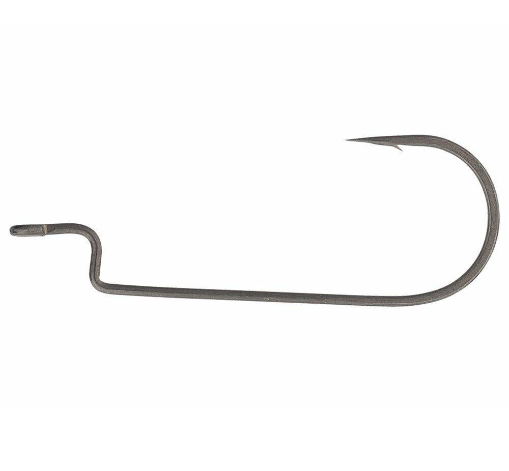 Savage Gear Offset-Haken Worm Offset Super Slide Hook Offsethaken Raubfischhaken Angelhaken, (Spar-Set, 10-St), Aus geschmiedetem Carbonstahl, mit Nanospitzen und Mikro-Widerhaken.