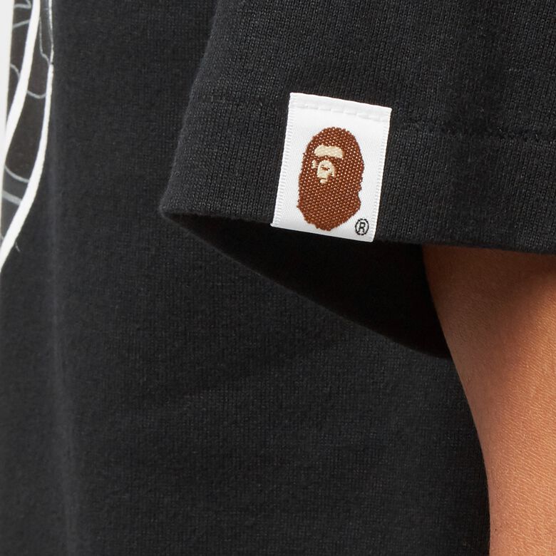 A Bathing Ape Layered Line Camo Busy Works Tee M Black black