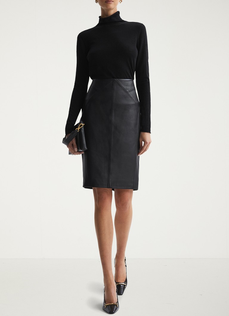 Jupe crayon midi taille haute Reiss Raya en cuir