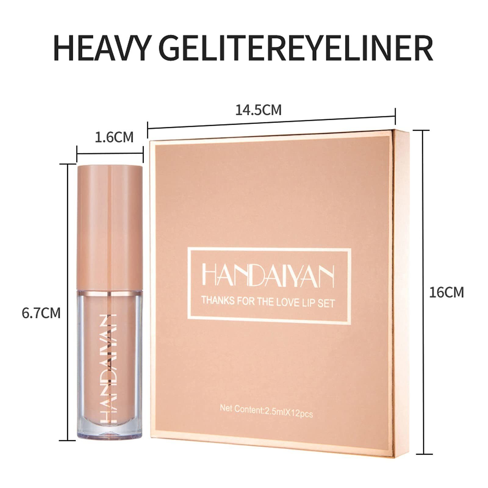 Haiaveng Lippenstift-Set 12 Farben Matt Ink Lippenstift Set,Matt Nudetöne Rose Pink, 12-tlg., Hoher Erfassungsgrad