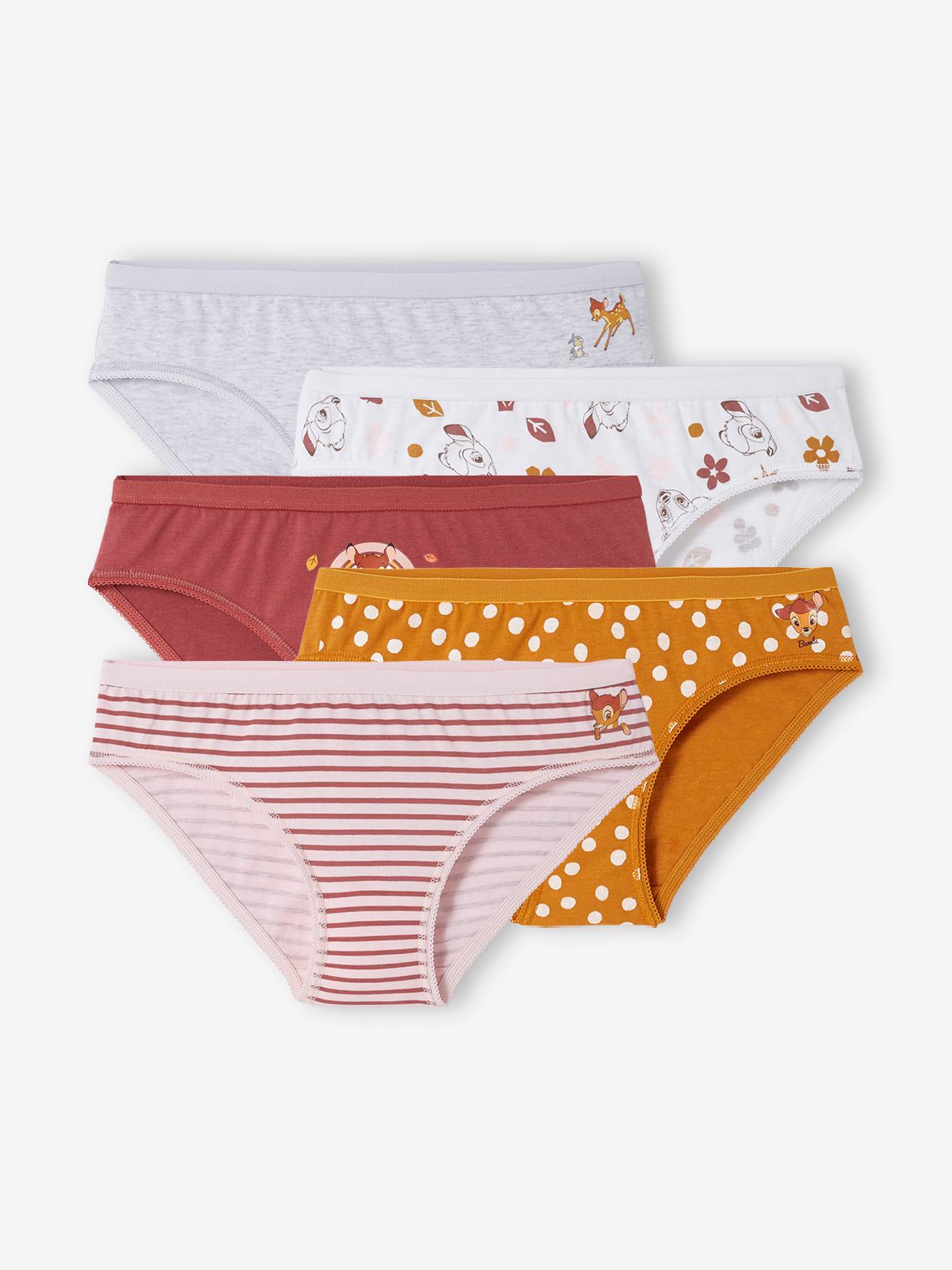 Lot de 5 culottes DS® Bambi lot gris, bordeaux, camel, ros