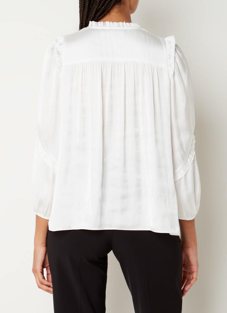 Gerard Darel Alexia satin blouse with bow detail