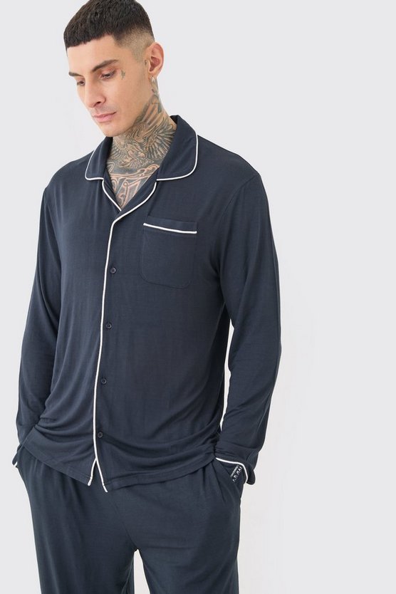 Tall lockeres Premium Loungewear-Hemd & Höschen