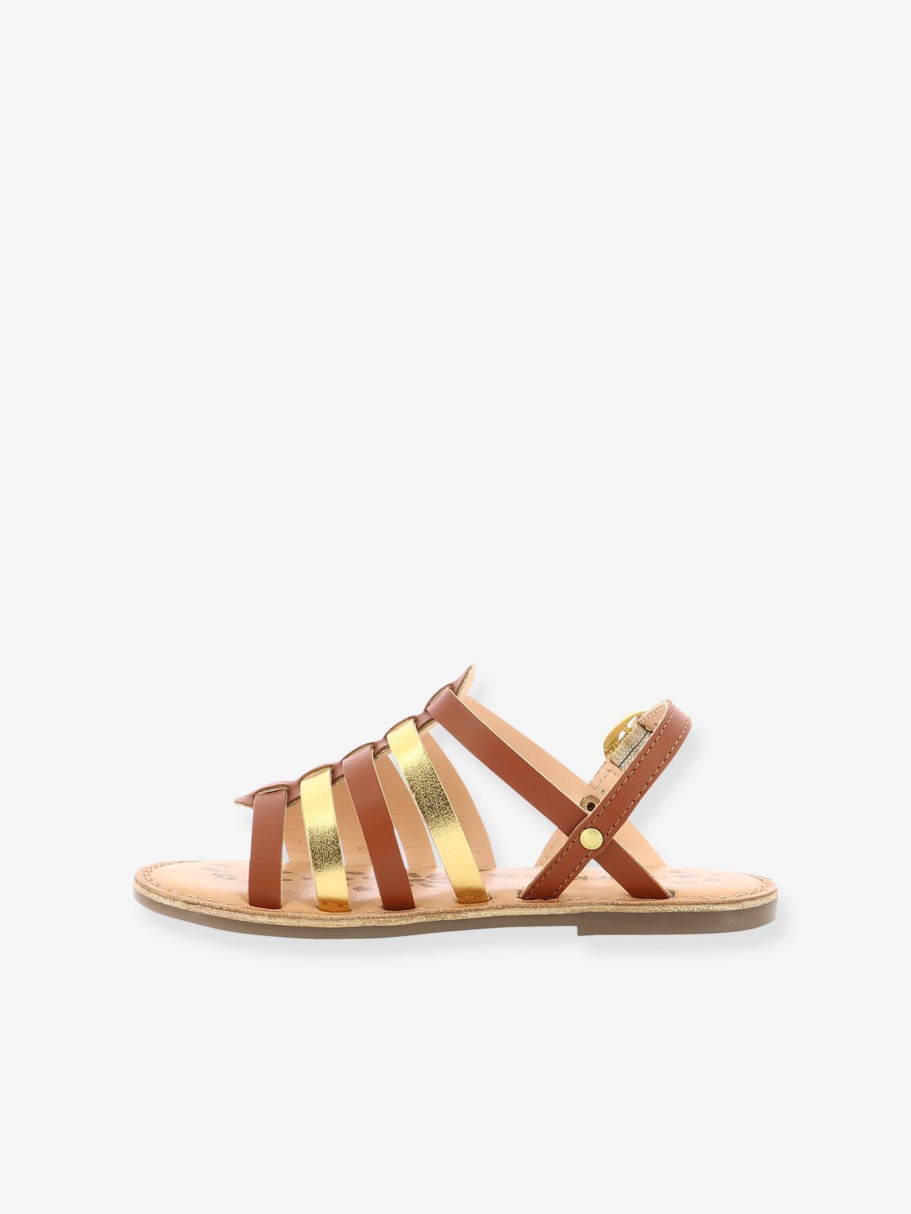 Sandales cuir fille Dixon Diva KICKERS® camel or