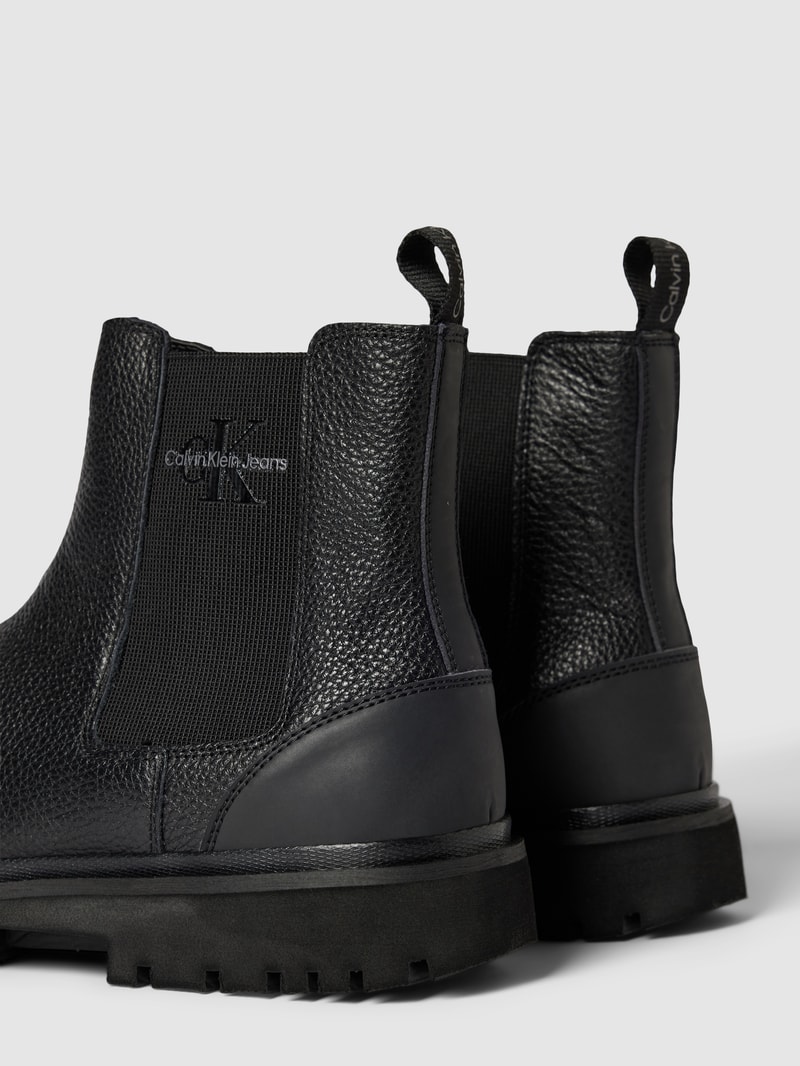 Chelsea Boots mit Logo- und Label-Schriftzug Modell 'EVA' in black