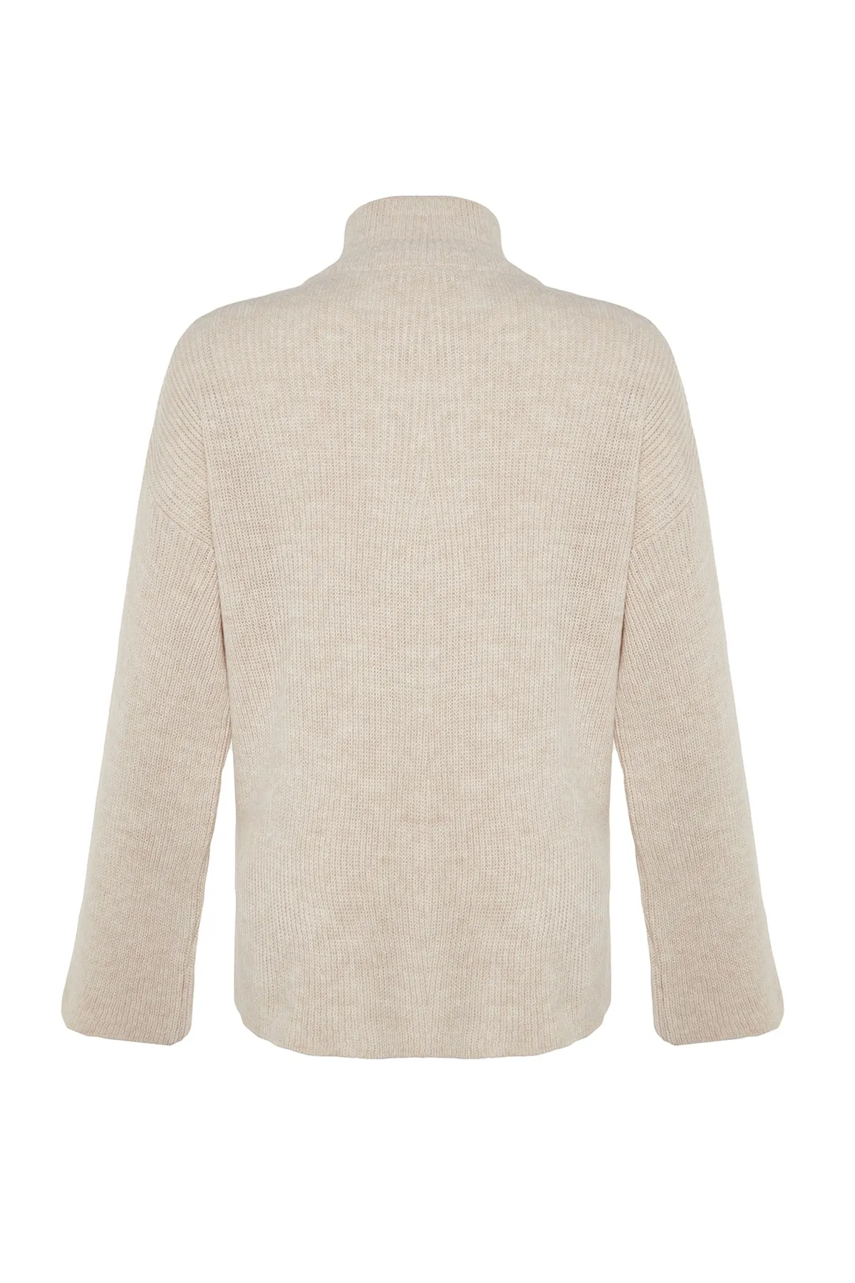 Trendyol Collection  Stone Wide Pattern Strickpullover mit hohem Kragen und Reißverschluss TWOAW24KZ00507