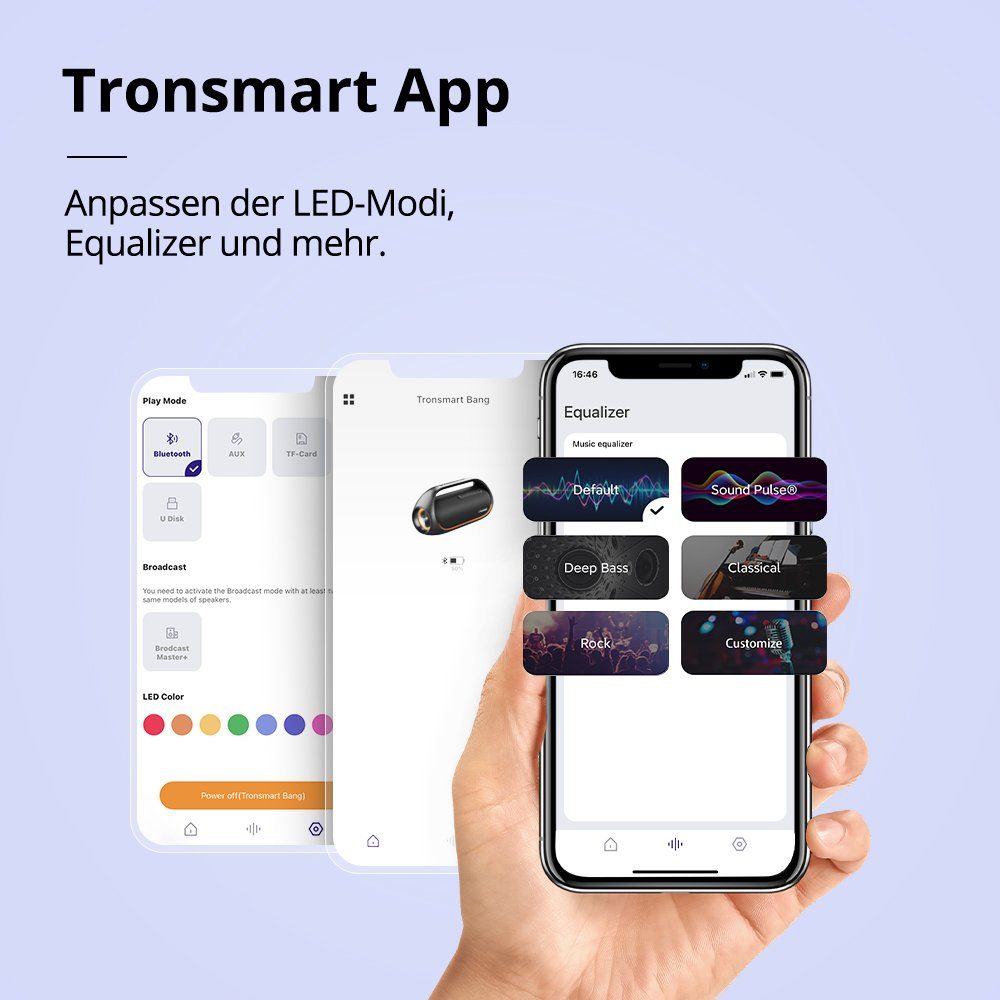 Tronsmart Bang 60W Bluetooth-Lautsprecher (NFC, 60 W, APP, Lichtshow)