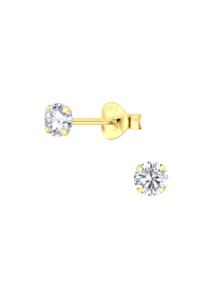 Alexander York Ohrstecker ROUND ZIRCONIA 4 mm in Gold aus 925 Sterling Silber, 2-tlg. günstig kaufen onesize