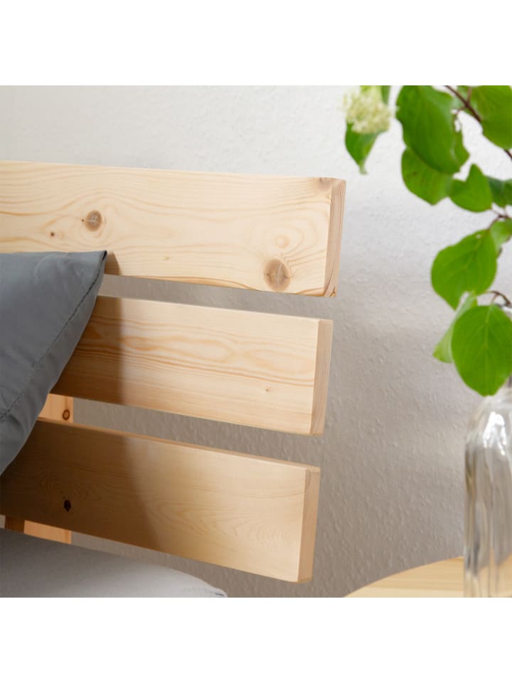 Homestyle4u Holzbett 90x200 mit Lattenrost in Braun günstig kaufen