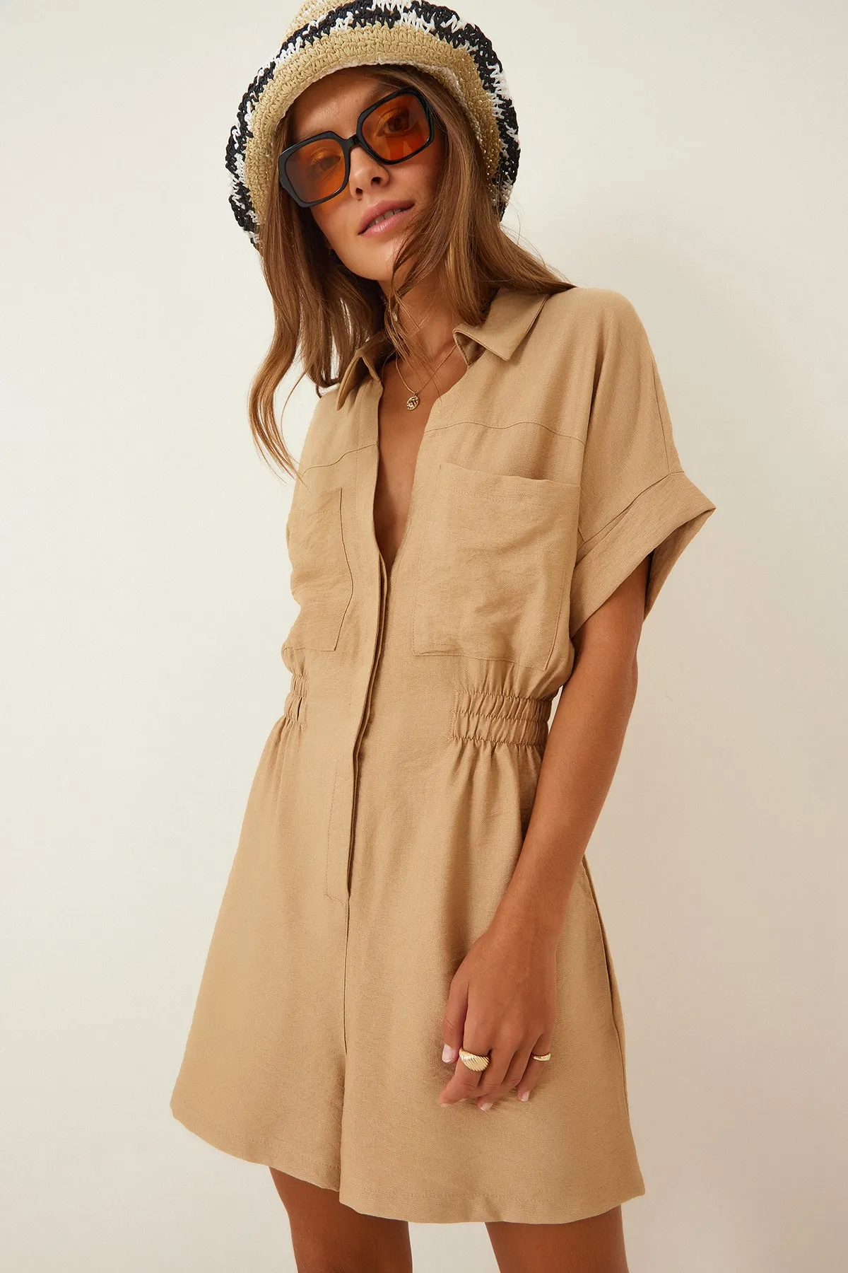 Happiness İstanbul  Jumpsuit - Beige - Regular Fit