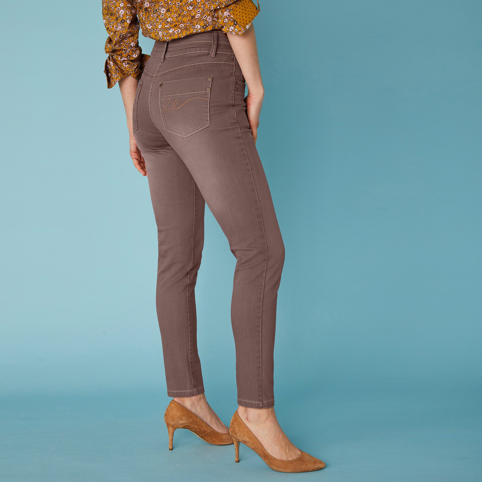Jean 7/8ème fuselé couleur stretch