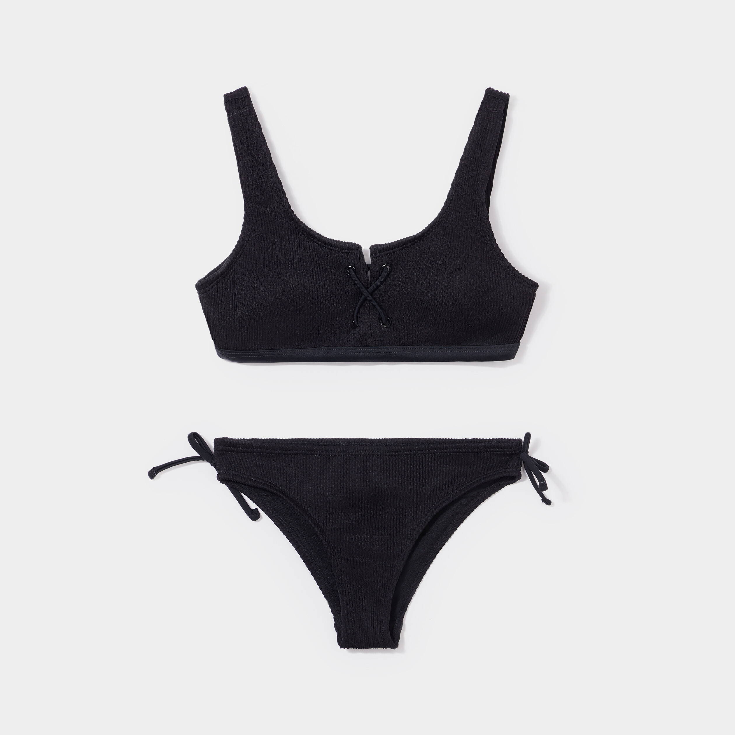Maillot de bain 2 pièces noir fille | La Halle