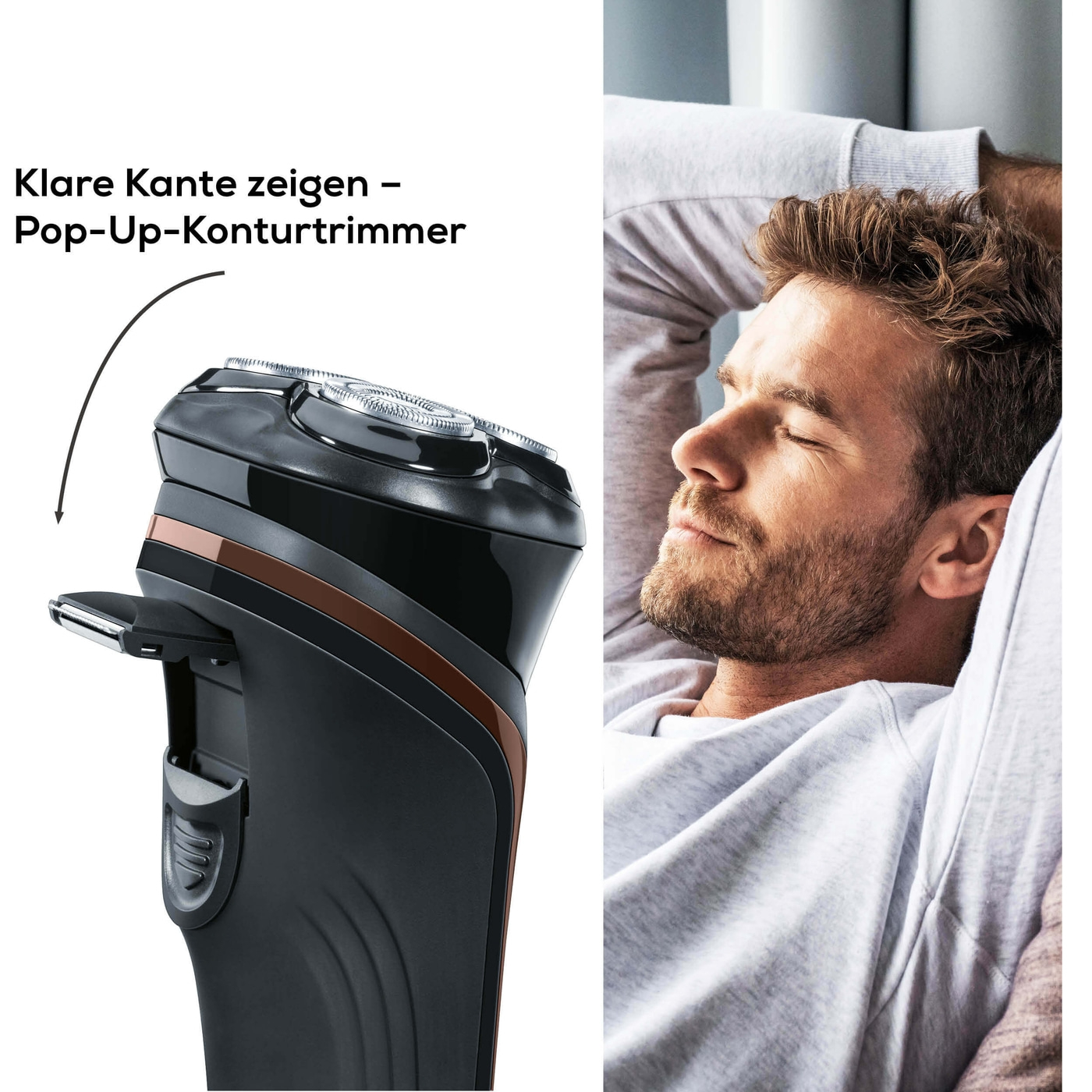 Beurer HR 8000 Rotationsrasierer-Rotationrasierer mit Präzisionsschneidesystem, 2-in-1 Bart & Kotelettenstyler