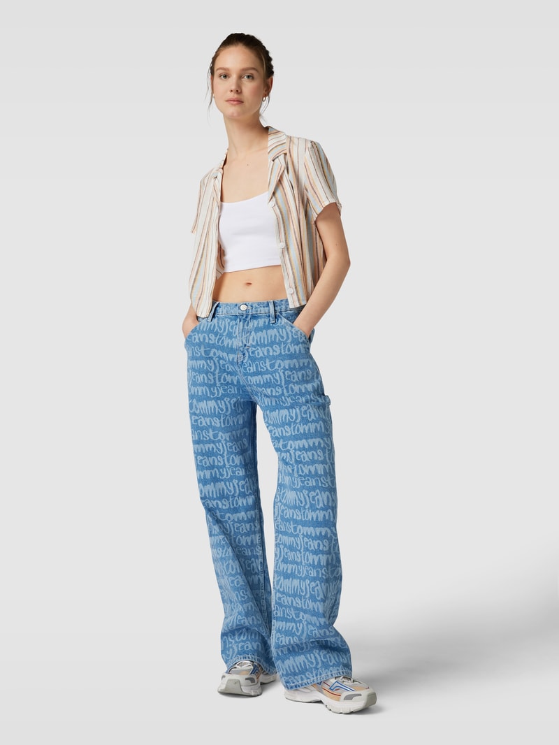 Jeans mit Logo-Muster Modell 'DAISY' in jeans