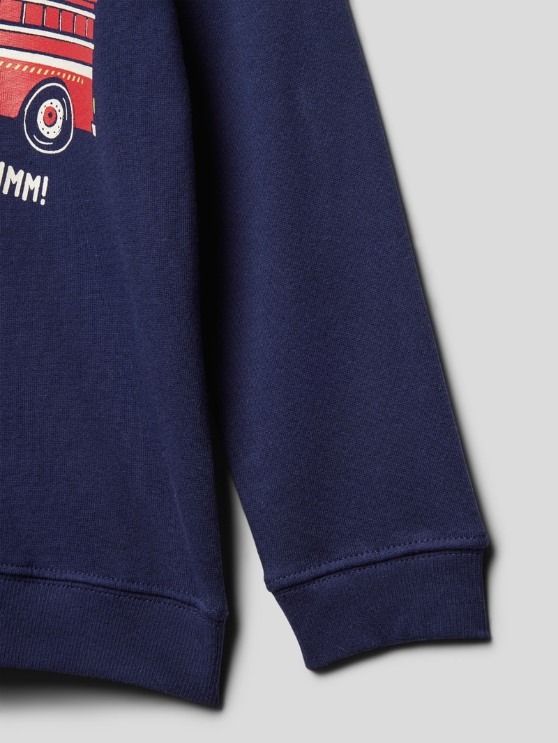 Sweatshirt mit Motiv-Print in blau