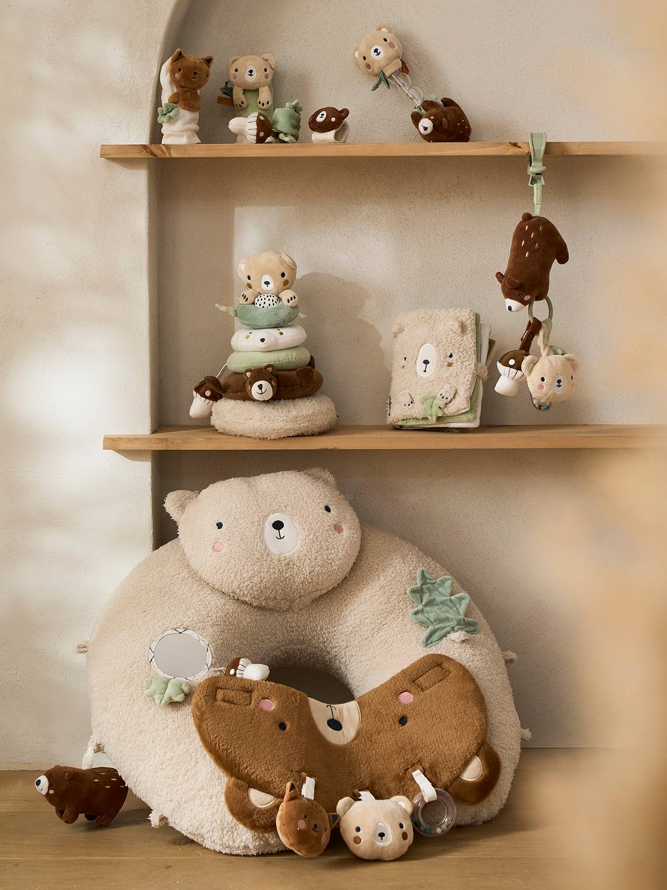 Vertbaudet Baby Rassel-Set: Armbänder & Socken GRÜNER WALD - braun