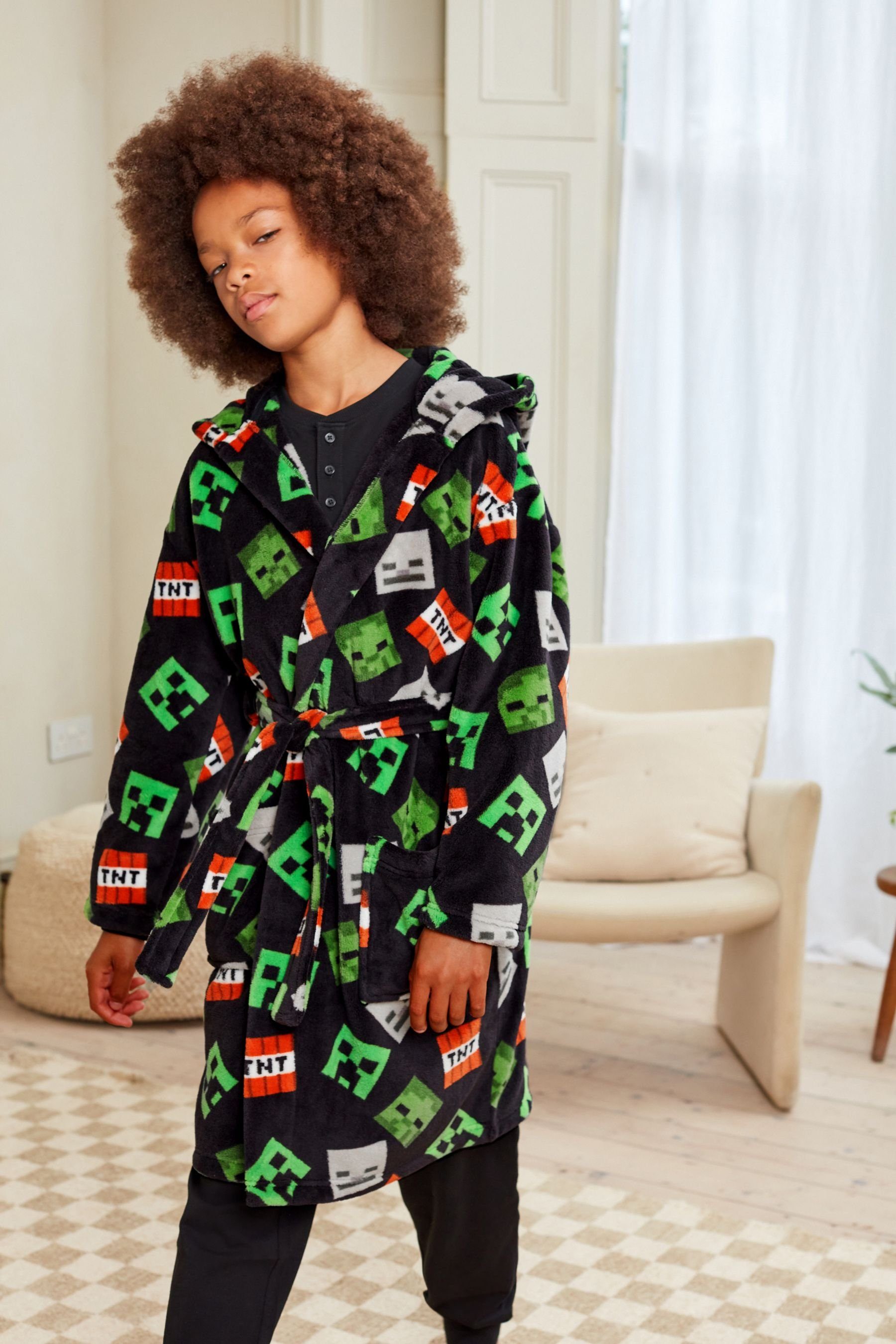 Next Kinderbademantel Bademantel aus Fleece, Polyester