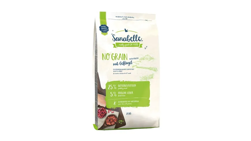 Sanabelle Katzentrockenfutter No Grain Geflügel 2 kg