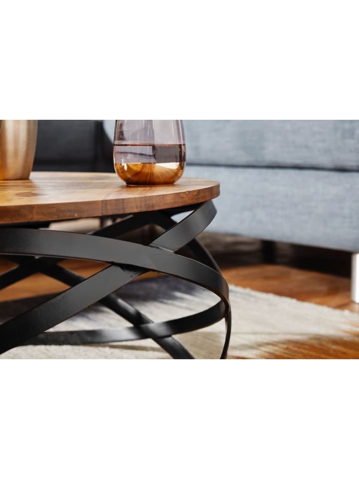 KADIMA DESIGN Couchtisch MANUR 60x30x60 cm Massivholz / Metall Sofatisch, günstig kaufen onesize