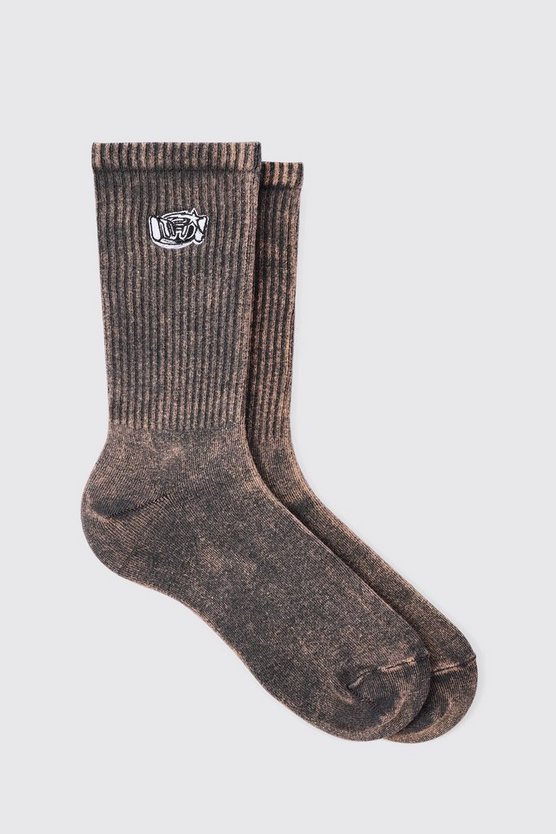 Blaue Man Socken mit Acid-Waschung