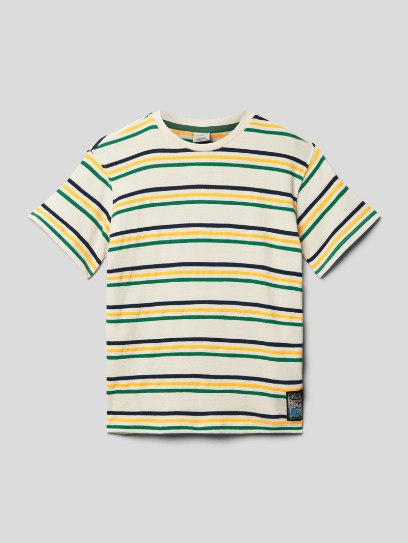 T-Shirt mit Streifenmuster Modell 'JOPPE' in offwhite