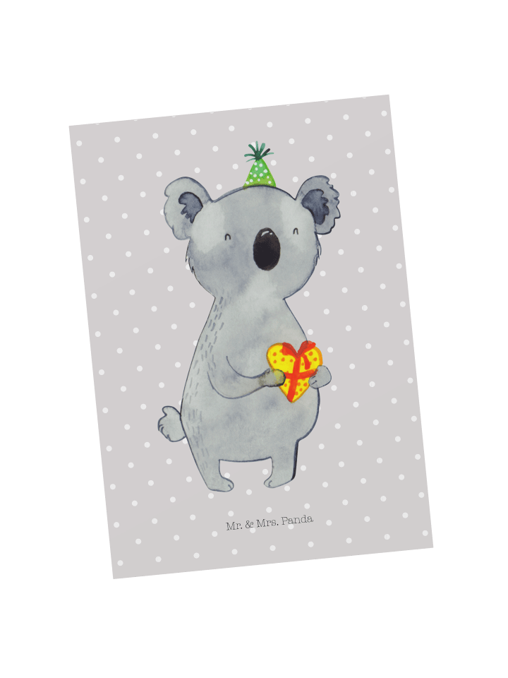Mr. & Mrs. Panda Postkarte Koala Geschenk ohne Spruch in Grau Pastell günstig kaufen onesize