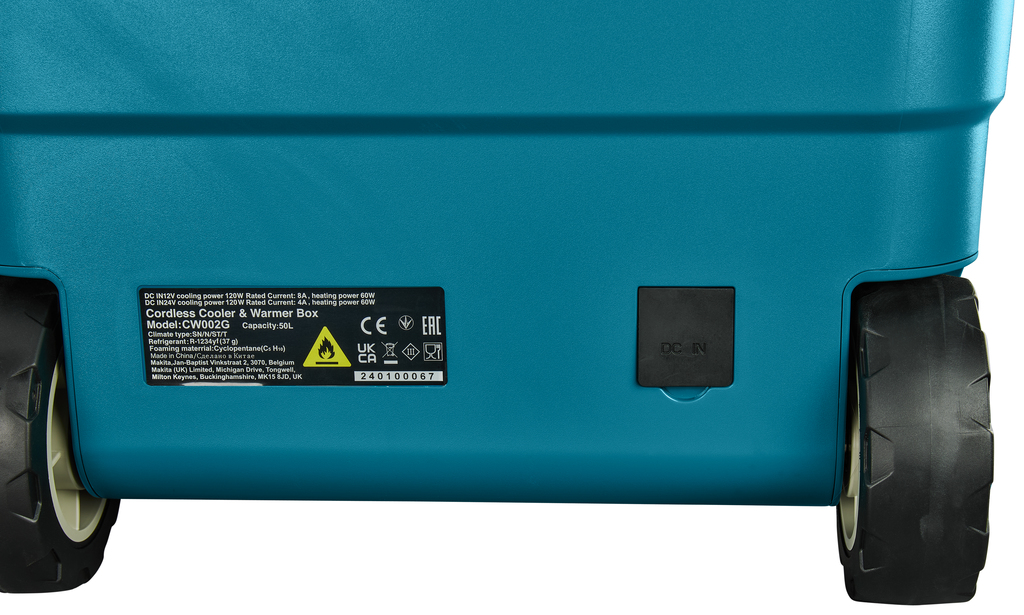 Makita CW002GZ01 18V/40V 230V Gefrier-/Kühlbox mit Heizfunktion, 50 l, ohne Akkus und Ladegerät