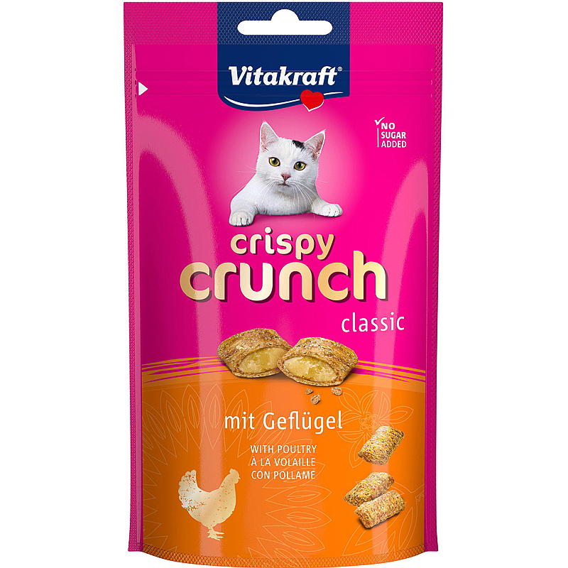 Vitakraft Kattegodbit 60 g, Crispy Crunch, Fjærkre
