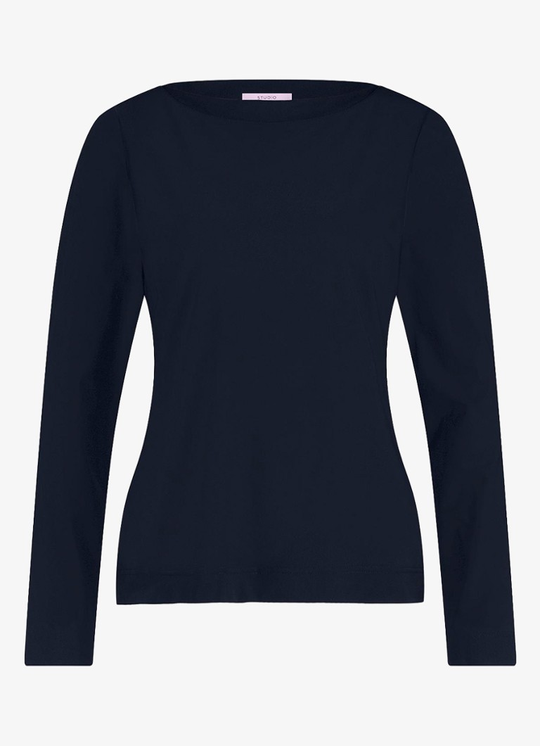 Studio Anneloes Sydney long-sleeved shirt with boat neckline