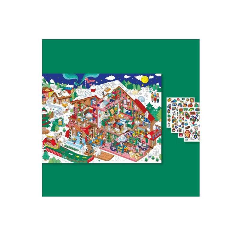 Poster stickers, atelier du Père Noël - OMY