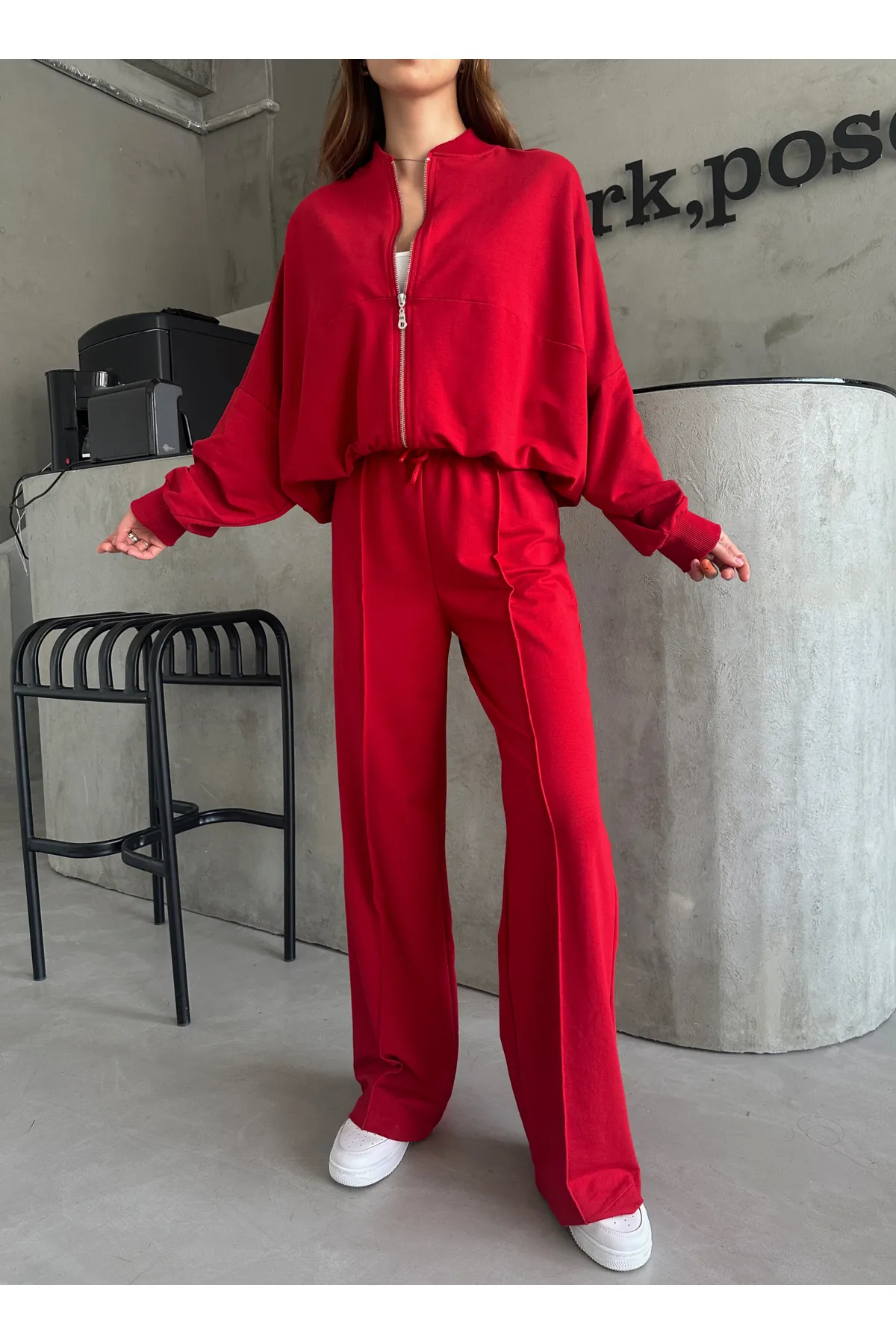 Laluvia  Rotes Charlie-Trainingsanzug-Set