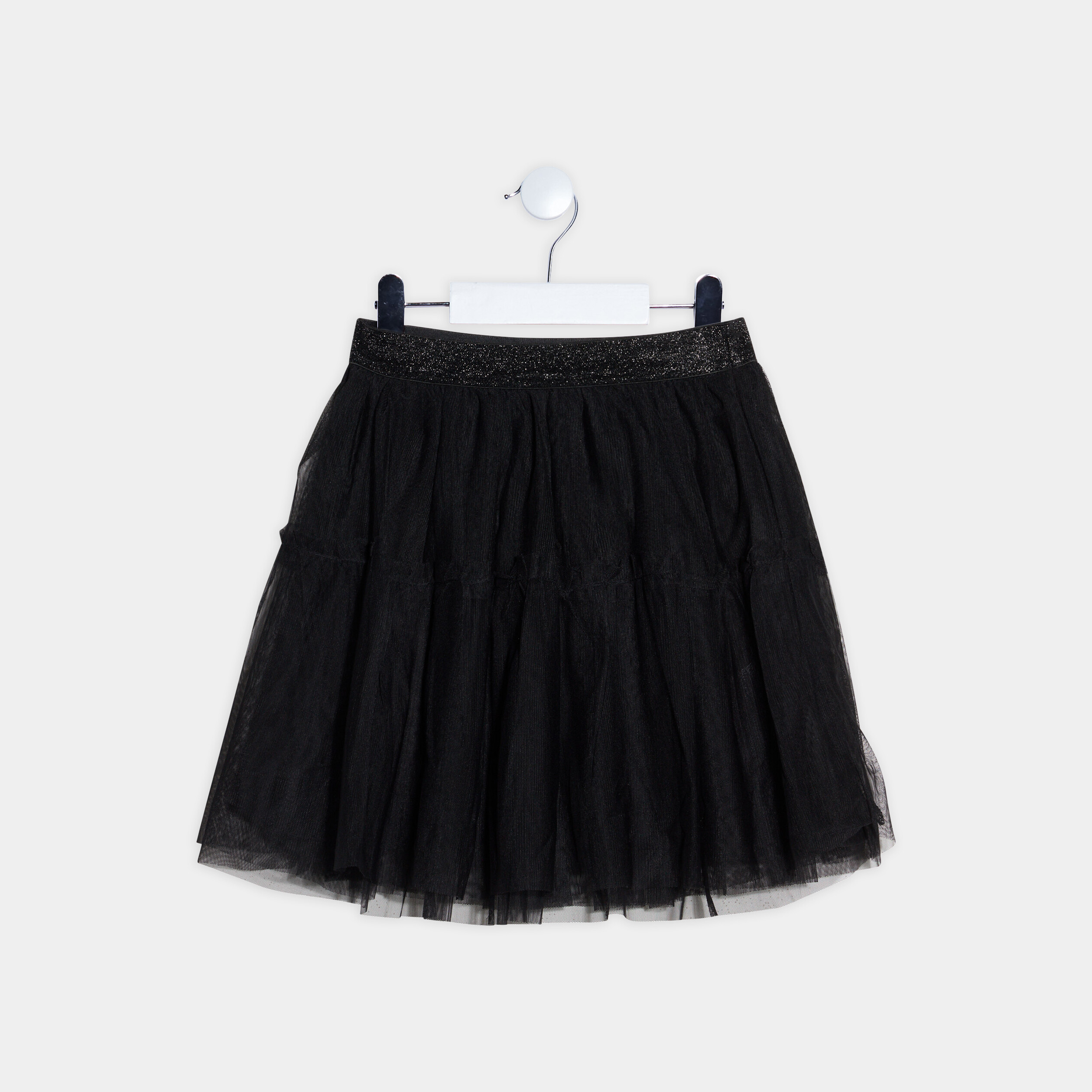 Jupe volantée en tulle noir fille | La Halle