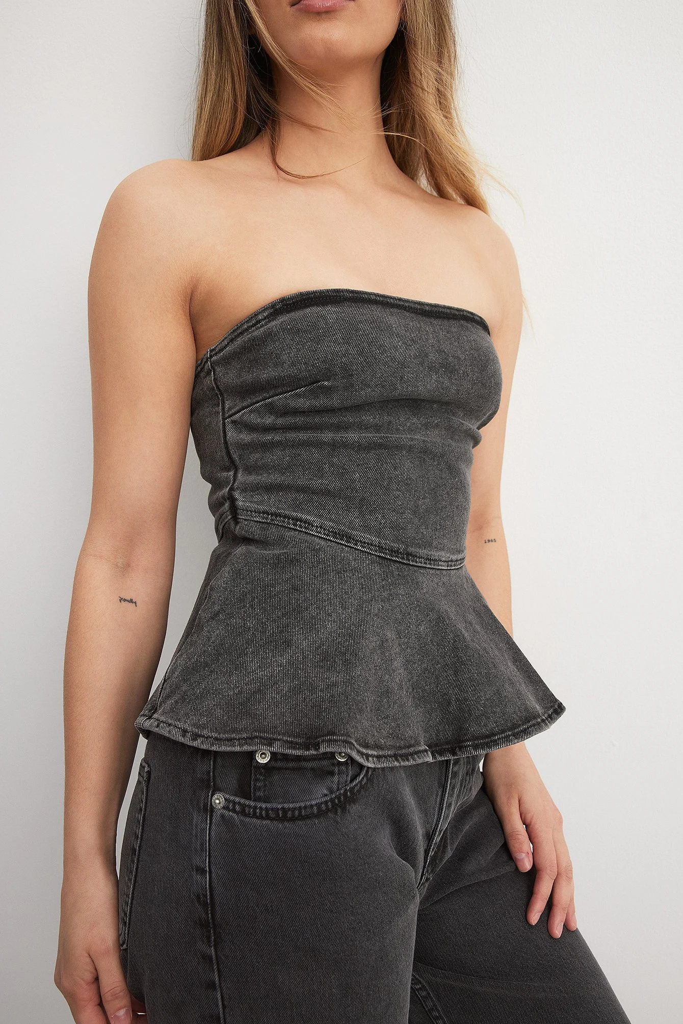 Peplum Denim Top