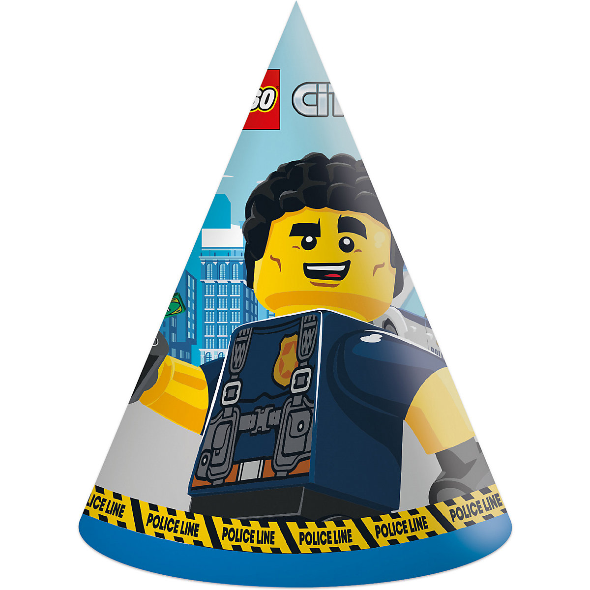 Procos 502-92252 Partyhüte/Partyhütchen LEGO® CITY Police, 6 Stück