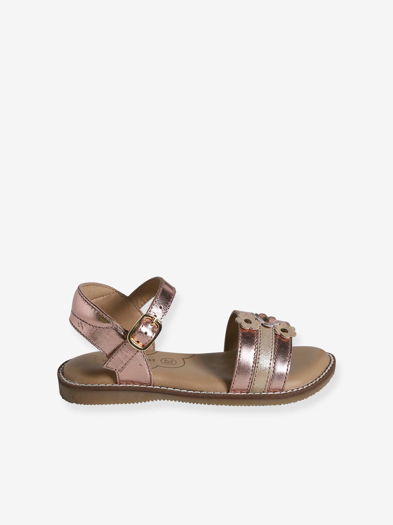 Vertbaudet Kinder Sandalen mit Anziehtrick - ocker